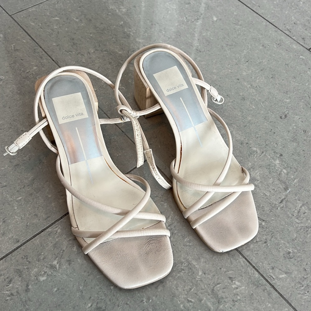 Dolce Vita Women's White Strappy Sandals